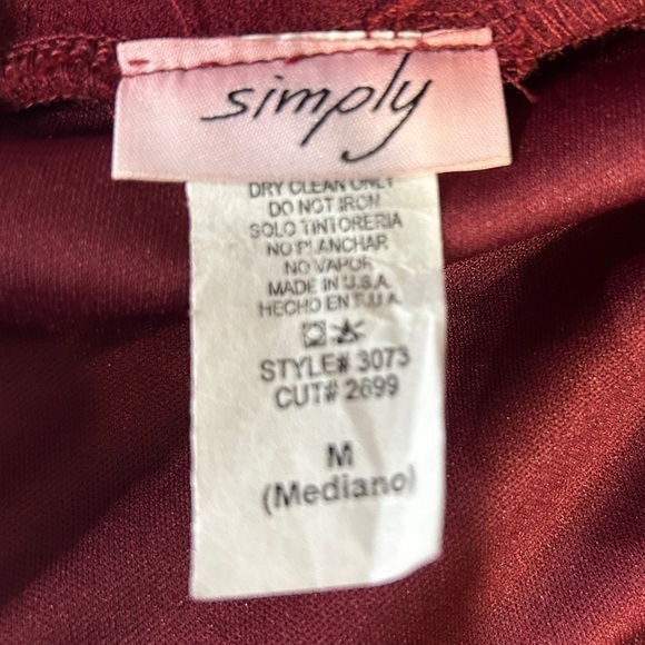 Simply Women’s Evening Gown Crisscross Burgundy Cutout/Ruched Size-M NWT - Picture 8 of 12